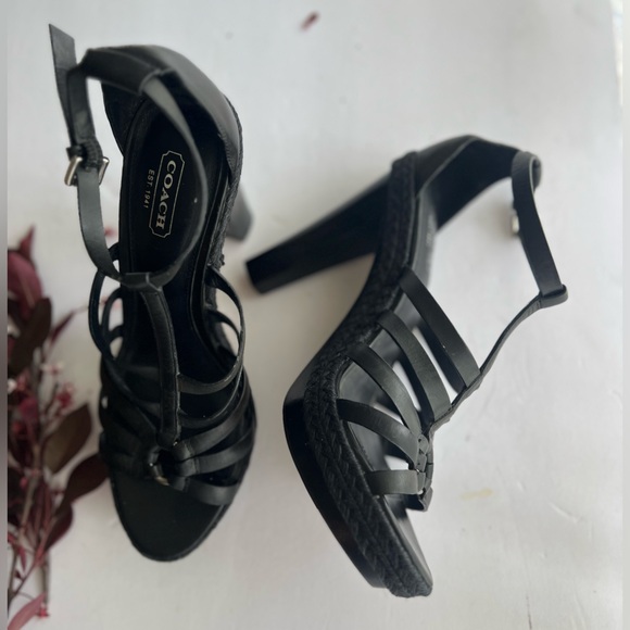 Coach Black High-Heeled Sandals - Picture 1 of 11